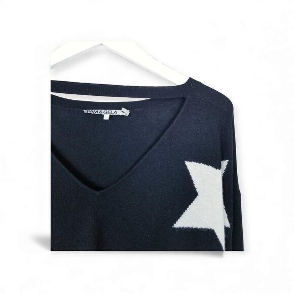 PAM & GELA + REVOLVE Stars Intarsia Wool & Cashmere Blend Knit Sweater - Large - Picture 5 of 9